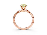 Rose gold Fancy Yellow Oval Cut Solitaire Twisted Pave Band with Four-Prong Setting_6