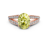 Rose gold Fancy Yellow Oval  Cut Split Shank Pave Diamond Engagement Ring with Four-Prong Setting_24