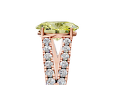 Rose gold Fancy Yellow Oval  Cut Split Shank Pave Diamond Engagement Ring with Four-Prong Setting_29
