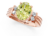 Rose gold Fancy Yellow Oval  Cut Three-Stone Channel Set Ring with Bar Prongs_79