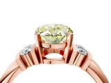 Rose gold Fancy Yellow Oval  Cut Three-Stone Channel Set Ring with Bar Prongs_82