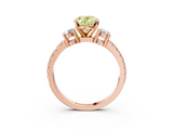 Rose gold Fancy Yellow Oval  Cut Three-Stone Diamond Pavé Band with Prong Setting_19