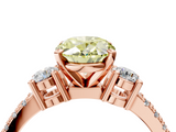Rose gold Fancy Yellow Oval  Cut Three-Stone Diamond Pavé Band with Prong Setting_20