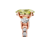 Rose gold Fancy Yellow Oval  Cut Three-Stone Diamond Pavé Band with Prong Setting_21