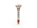 Rose gold Fancy Yellow Oval  Cut Three-Stone Diamond Pave Band with Prong Setting_39