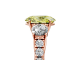 Rose gold Fancy Yellow Oval  Cut Three-Stone Diamond Pave Band with Prong Setting_42