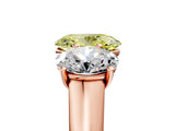 Rose gold Fancy Yellow Oval Cut Three-Stone Diamond Ring with Prong Setting on a Classic Band_17