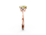 Rose gold Fancy Yellow Oval  Cut Three-Stone Solitaire Ring with Round Accent Diamonds and Four-Prong Setting_22