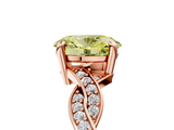 Rose gold Fancy Yellow Oval  Cut Twisted Pavé Band Solitaire Ring with Four-Prong Setting_60