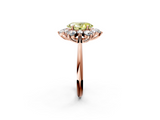 Rose gold Fancy Yellow Oval  Diamond Cluster Halo Ring with Solitaire Band and Four-Prong Setting_22