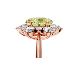 Rose gold Fancy Yellow Oval  Diamond Cluster Halo Ring with Solitaire Band and Four-Prong Setting_25