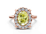 Rose gold Fancy Yellow Oval  Diamond Cluster Halo Solitaire with Four-Prong Setting_94