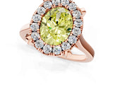 Rose gold Fancy Yellow Oval  Diamond Cluster Halo Solitaire with Four-Prong Setting_95