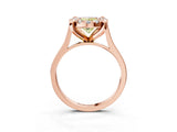 Rose gold Fancy Yellow Oval  Diamond Cluster Halo Solitaire with Four-Prong Setting_97
