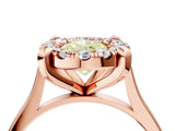 Rose gold Fancy Yellow Oval  Diamond Cluster Halo Solitaire with Four-Prong Setting_98