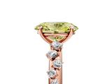Rose gold Fancy Yellow Oval  Diamond Cluster Prong-Set Solitaire Ring_64