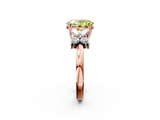 Rose gold Fancy Yellow Oval  Diamond Floral Cluster Ring with Solitaire Band and Prong Setting_62