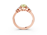 Rose gold Fancy Yellow Oval  Diamond Floral Cluster Ring with Solitaire Band and Prong Setting_63