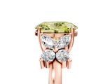 Rose gold Fancy Yellow Oval  Diamond Floral Cluster Ring with Solitaire Band and Prong Setting_65