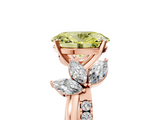 Rose gold Fancy Yellow Oval  Diamond Floral Vine Solitaire Engagement Ring_8