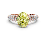 Rose gold Fancy Yellow Oval  Diamond Pavé Band Solitaire Ring with Four-Prong Setting_48