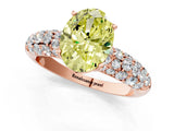 Rose gold Fancy Yellow Oval  Diamond Pavé Band Solitaire Ring with Four-Prong Setting_49
