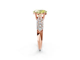 Rose gold Fancy Yellow Oval  Diamond Pavé Band Solitaire Ring with Four-Prong Setting_50