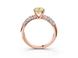 Rose gold Fancy Yellow Oval  Diamond Pavé Band Solitaire Ring with Four-Prong Setting_51