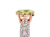 Rose gold Fancy Yellow Oval  Diamond Pavé Band Solitaire Ring with Four-Prong Setting_53