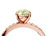 Rose gold Fancy Yellow Oval  Diamond Pavé Band Solitaire with Four-Prong Setting_225