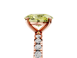 Rose gold Fancy Yellow Oval  Diamond Pavé Band Solitaire with Four-Prong Setting_226