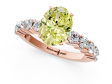 Rose gold Fancy Yellow Oval  Diamond Pavé Band Solitaire with Four-Prong Setting_4