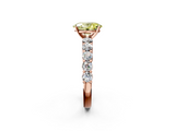Rose gold Fancy Yellow Oval  Diamond Pavé Band Solitaire with Four-Prong Setting_5