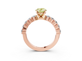 Rose gold Fancy Yellow Oval  Diamond Pavé Band Solitaire with Four-Prong Setting_6