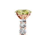 Rose gold Fancy Yellow Oval  Diamond Pavé Band Solitaire with Four-Prong Setting_8