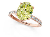 Rose gold Fancy Yellow Oval  Diamond Pavé Band with Six-Prong Setting_28