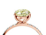 Rose gold Fancy Yellow Oval  Diamond Pavé Band with Six-Prong Setting_31