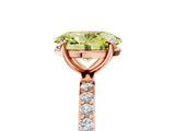 Rose gold Fancy Yellow Oval  Diamond Pavé Band with Six-Prong Setting_32