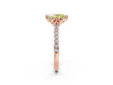 Rose gold Fancy Yellow Oval  Diamond Pave Band with Floral Prong Setting_29