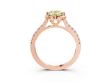 Rose gold Fancy Yellow Oval  Diamond Pave Band with Floral Prong Setting_30