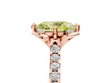 Rose gold Fancy Yellow Oval  Diamond Pave Band with Floral Prong Setting_32