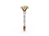 Rose gold Fancy Yellow Oval  Diamond Prong Set Engagement Ring with Pave Band_206