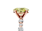 Rose gold Fancy Yellow Oval  Diamond Prong Set Engagement Ring with Pave Band_209