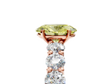 Rose gold Fancy Yellow Oval  Diamond Prong Setting with Side Stones on a Pave Band_151
