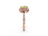 Rose gold Fancy Yellow Oval  Diamond Solitaire Ring with Shared Prong Pavé Band_55