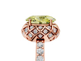 Rose gold Fancy Yellow Oval  Diamond Solitaire Ring with Shared Prong Pavé Band_58