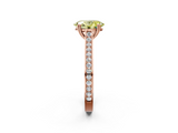 Rose gold Fancy Yellow Oval  Diamond Solitaire with Pave Band and Six-Prong Setting_22