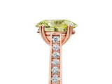 Rose gold Fancy Yellow Oval  Diamond Solitaire with Pave Band and Six-Prong Setting_25
