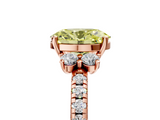 Rose gold Fancy Yellow Oval  Diamond Three-Stone Pave Band with Four-Prong Setting_25