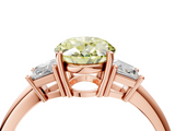 Rose gold Fancy Yellow Oval  Diamond Three-Stone Ring with Trapezoid Side Stones and Prong Setting_21